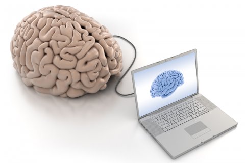 Brain connected to laptop