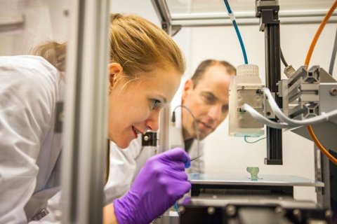 RMU scientists at work with a 3D printer