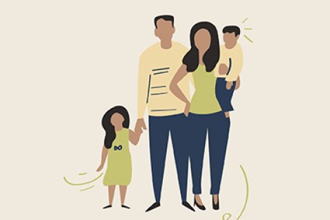 Illustratie van een gezin