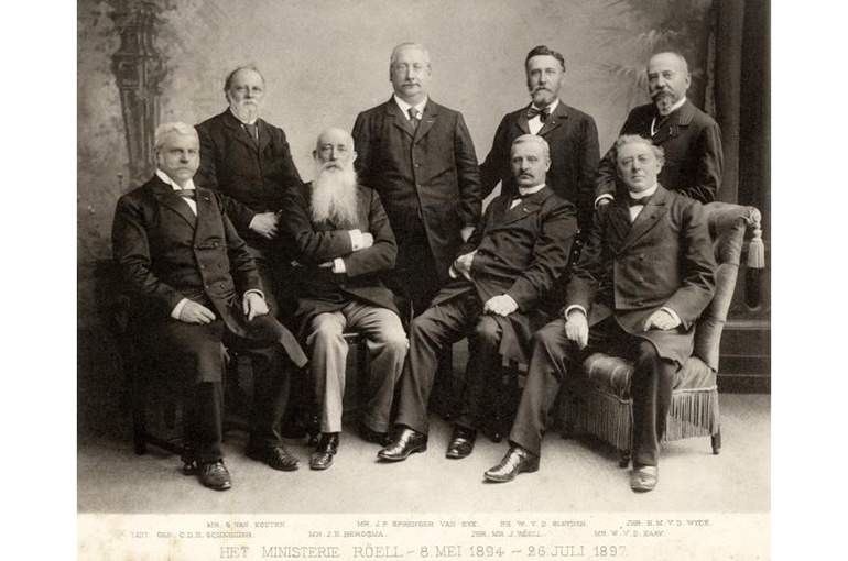 The Röell cabinet was a Dutch conservative liberal cabinet that ruled from 9 May 1894 to 27 July 1897. Source: Wikimedia: Spaarnestad photo collection/Photographer unknown, CC BY-SA 3.0 nl