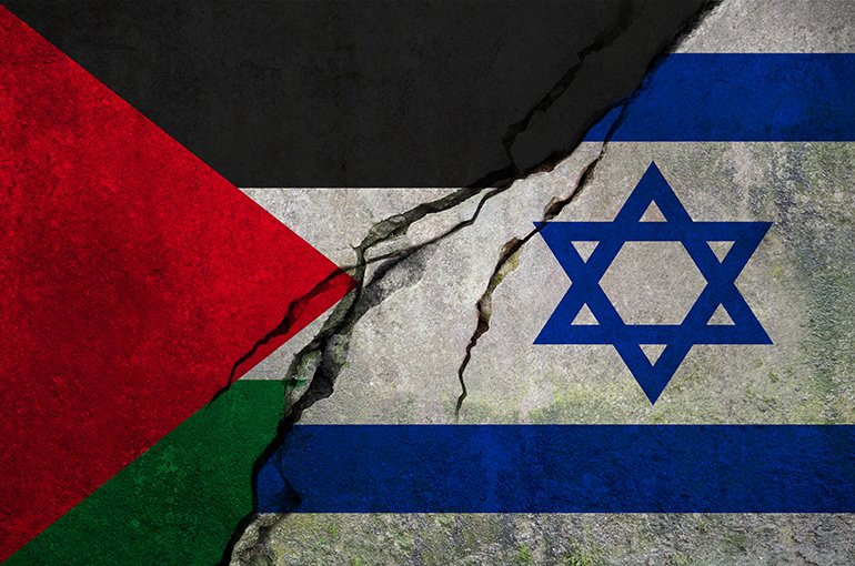 Palestijnse en Israëlische vlag © iStockphoto.com/Veronaa