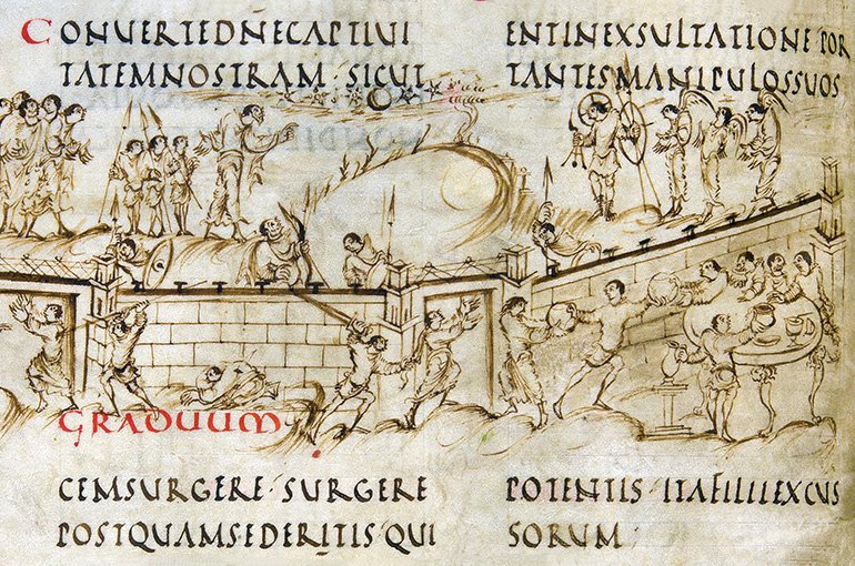 Detail uit het Utrechts Psalter. Bron: Universiteitsmuseum Utrecht