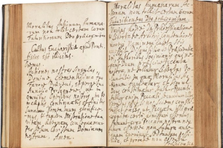 Pages manuscript notebook of John Wickins (d.1719), friend, collaborator and amanuensis of Isaac Newton