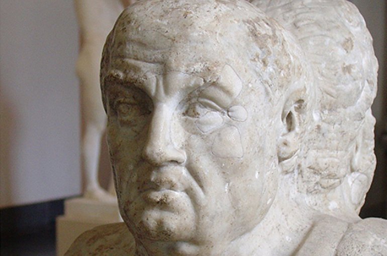 Borstbeeld van Seneca, helft van een dubbele herme, Antikensammlung (Berlijn). Bron: Wikimedia