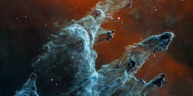The Pillars of Creation, taken by the James Webb Telescope