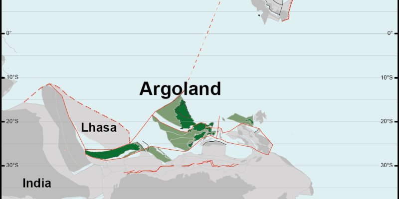 Kaart van het verloren continent Argoland