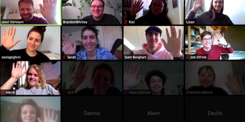 International students in a video conference
